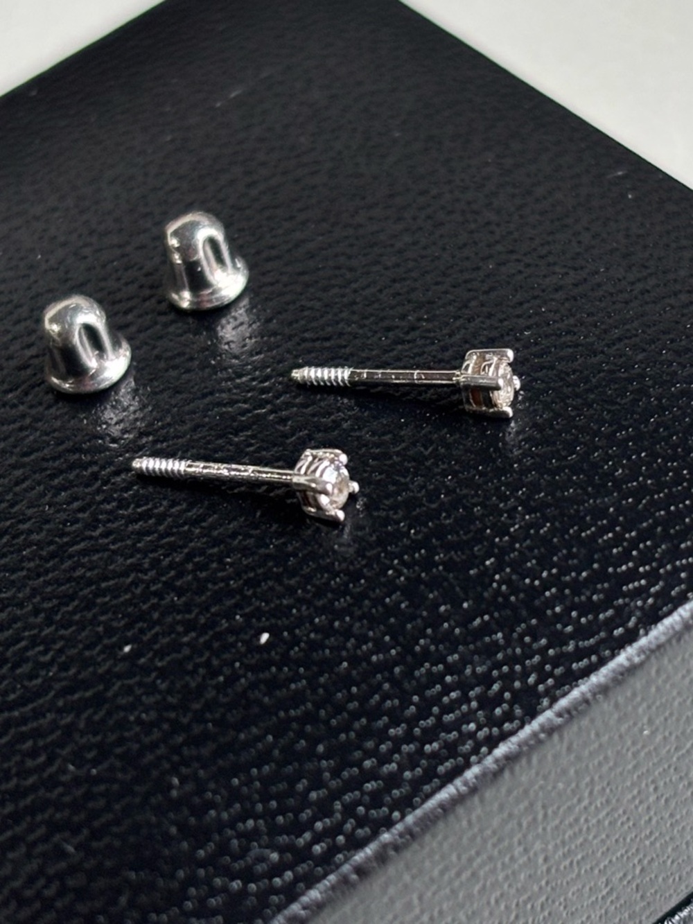 Sterling Silver Diamond? Stud Earrings 925 Silver